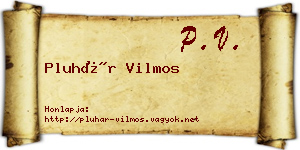 Pluhár Vilmos névjegykártya
