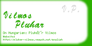 vilmos pluhar business card